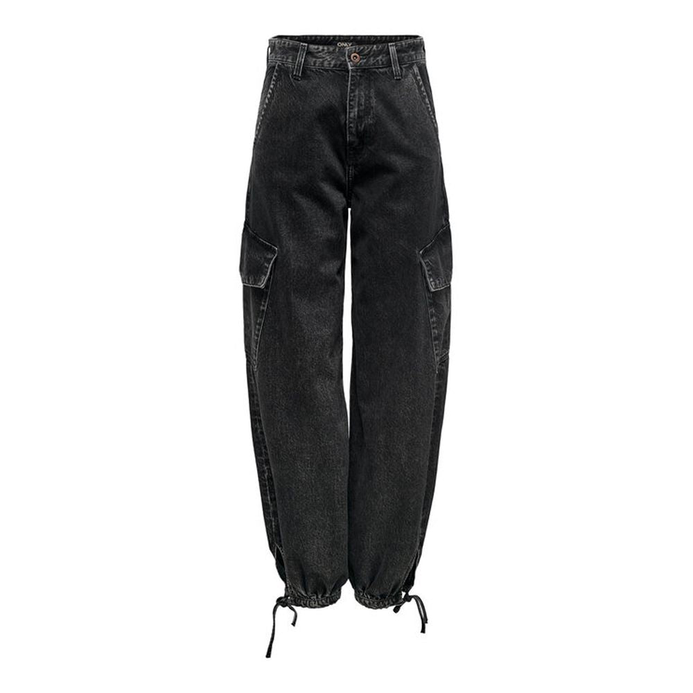 Black Cotton Boyfriend Jean - ventzia