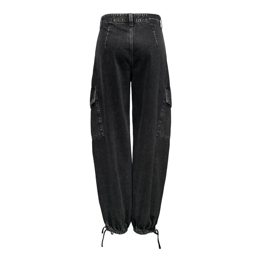 Black Cotton Boyfriend Jean - ventzia