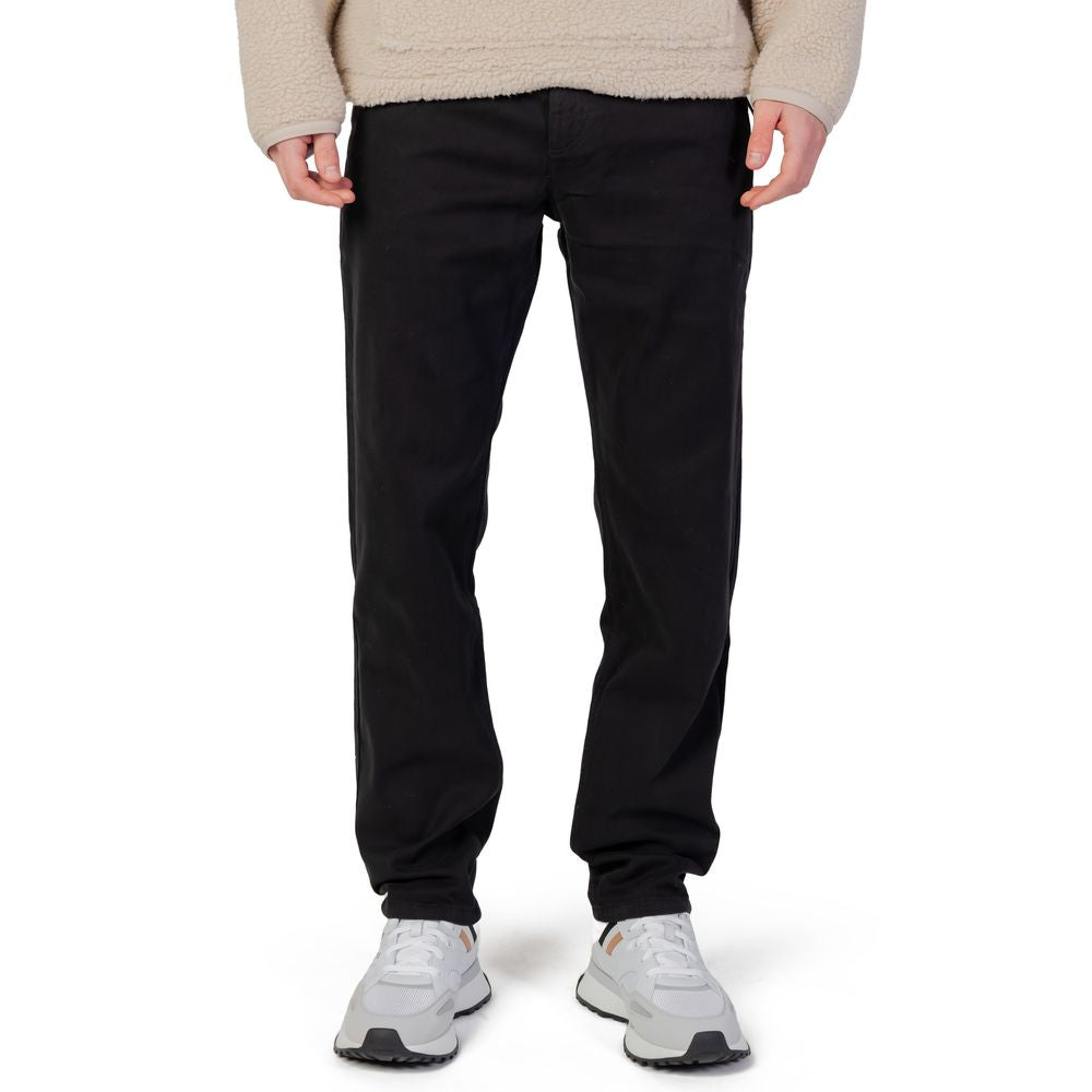 Black Cotton Chino Pants