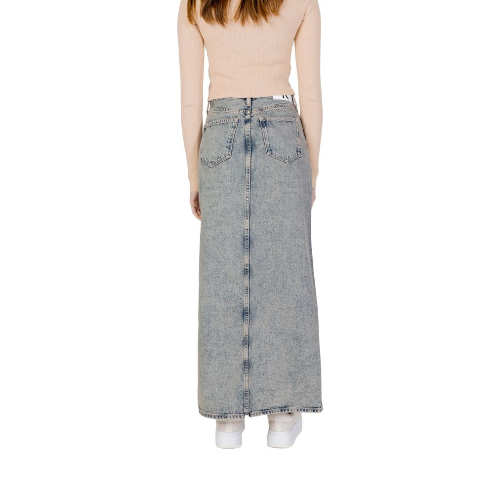 Blue Cotton Long Skirt