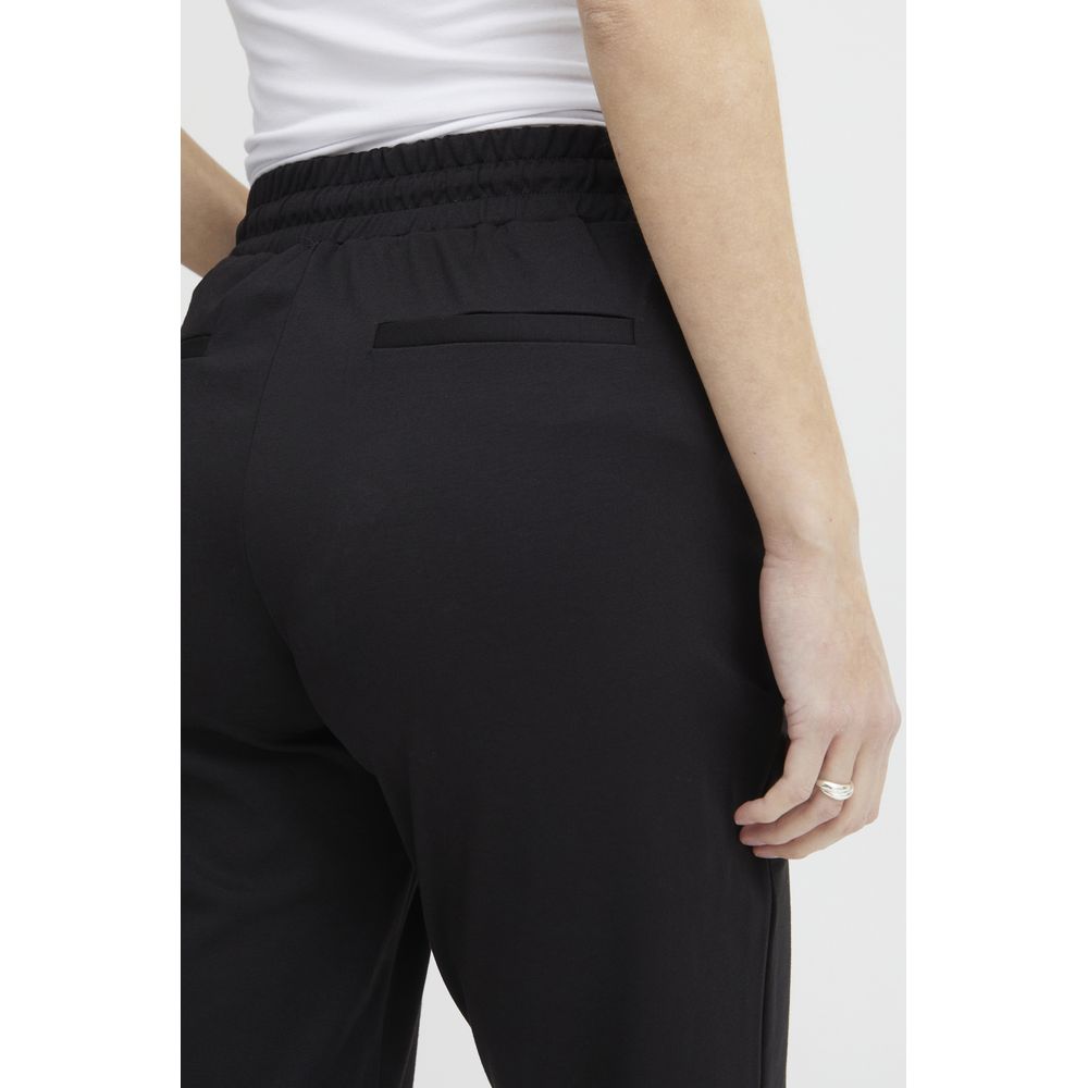 Black Polyester Pant - ventzia