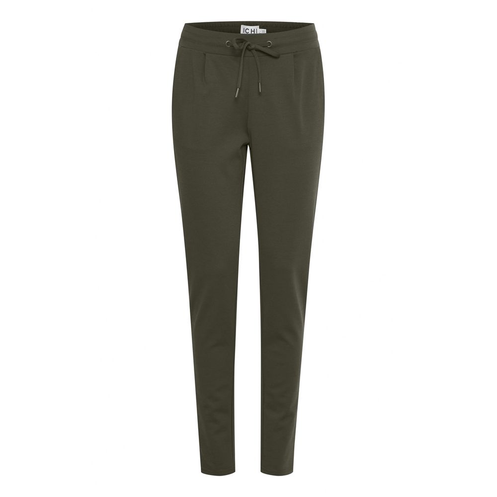 Green Polyester Casual Pants - ventzia