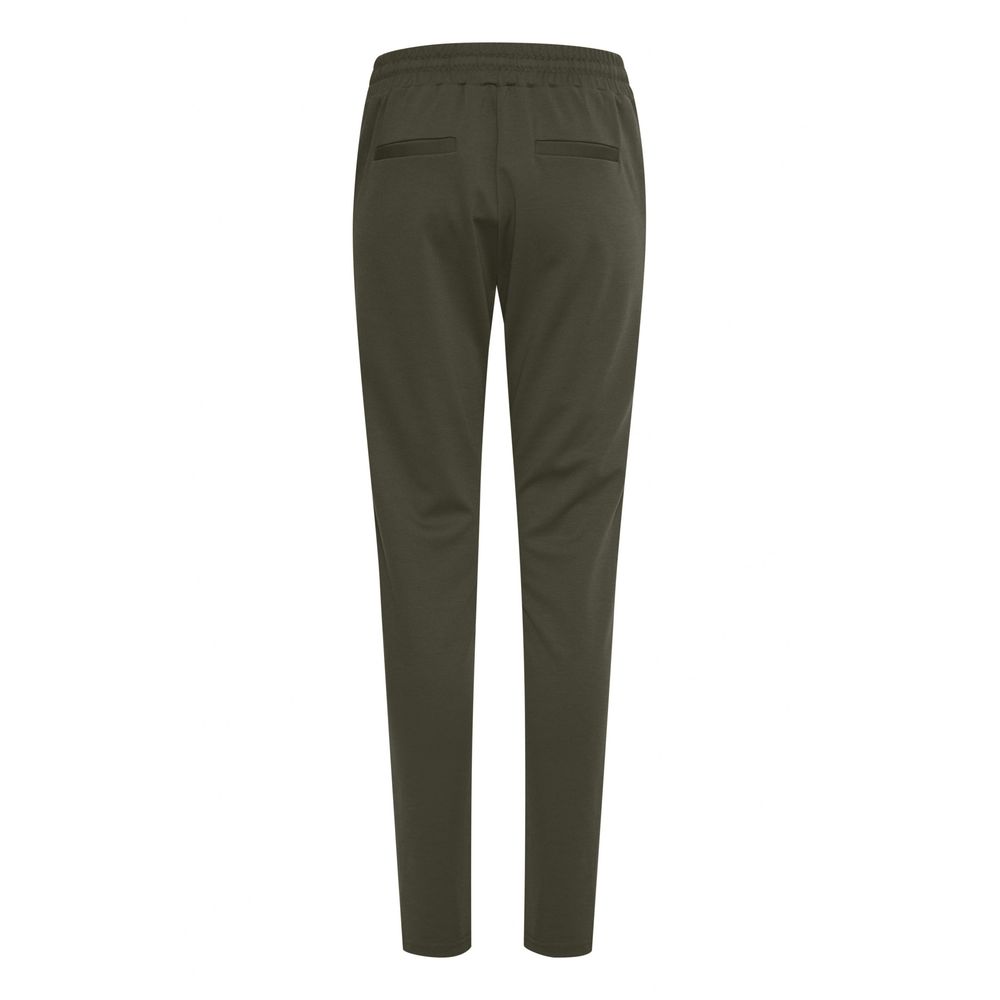 Green Polyester Casual Pants - ventzia