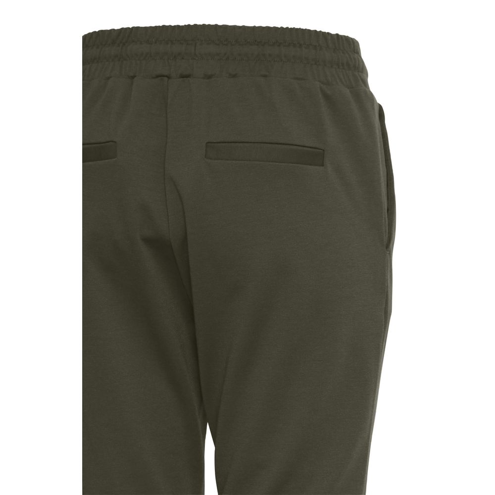 Green Polyester Casual Pants - ventzia