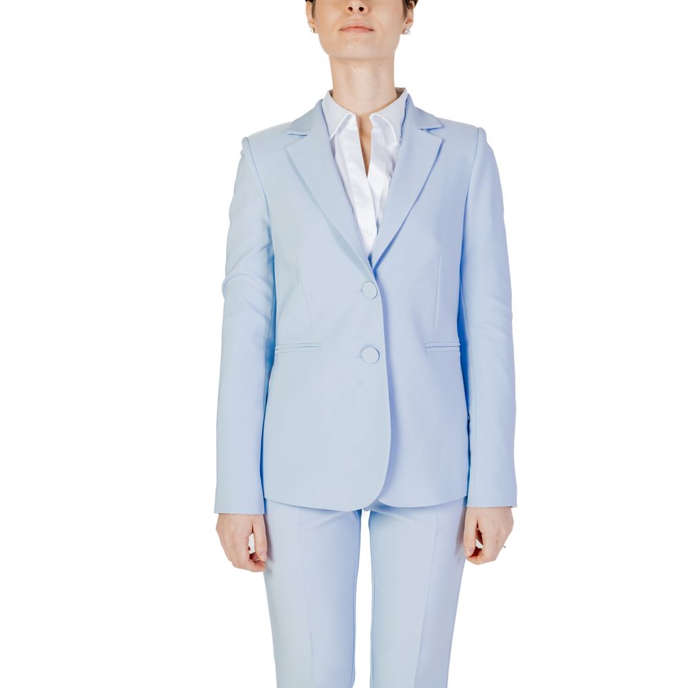 Blue Polyester Blazer - ventzia