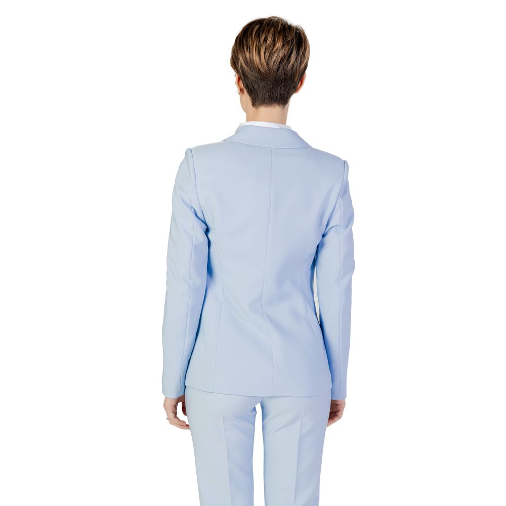 Blue Polyester Blazer - ventzia