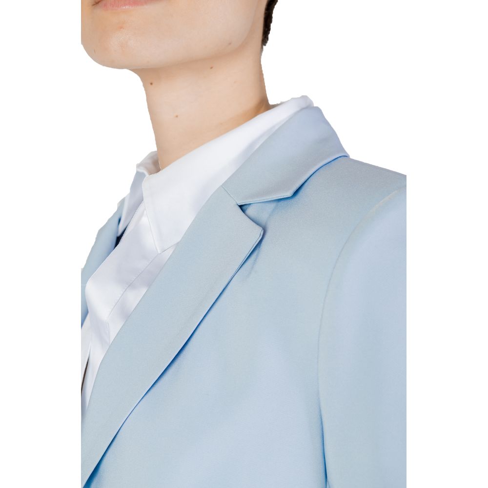 Blue Polyester Blazer - ventzia