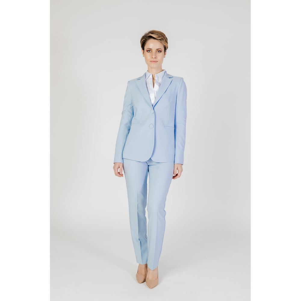 Blue Polyester Blazer - ventzia