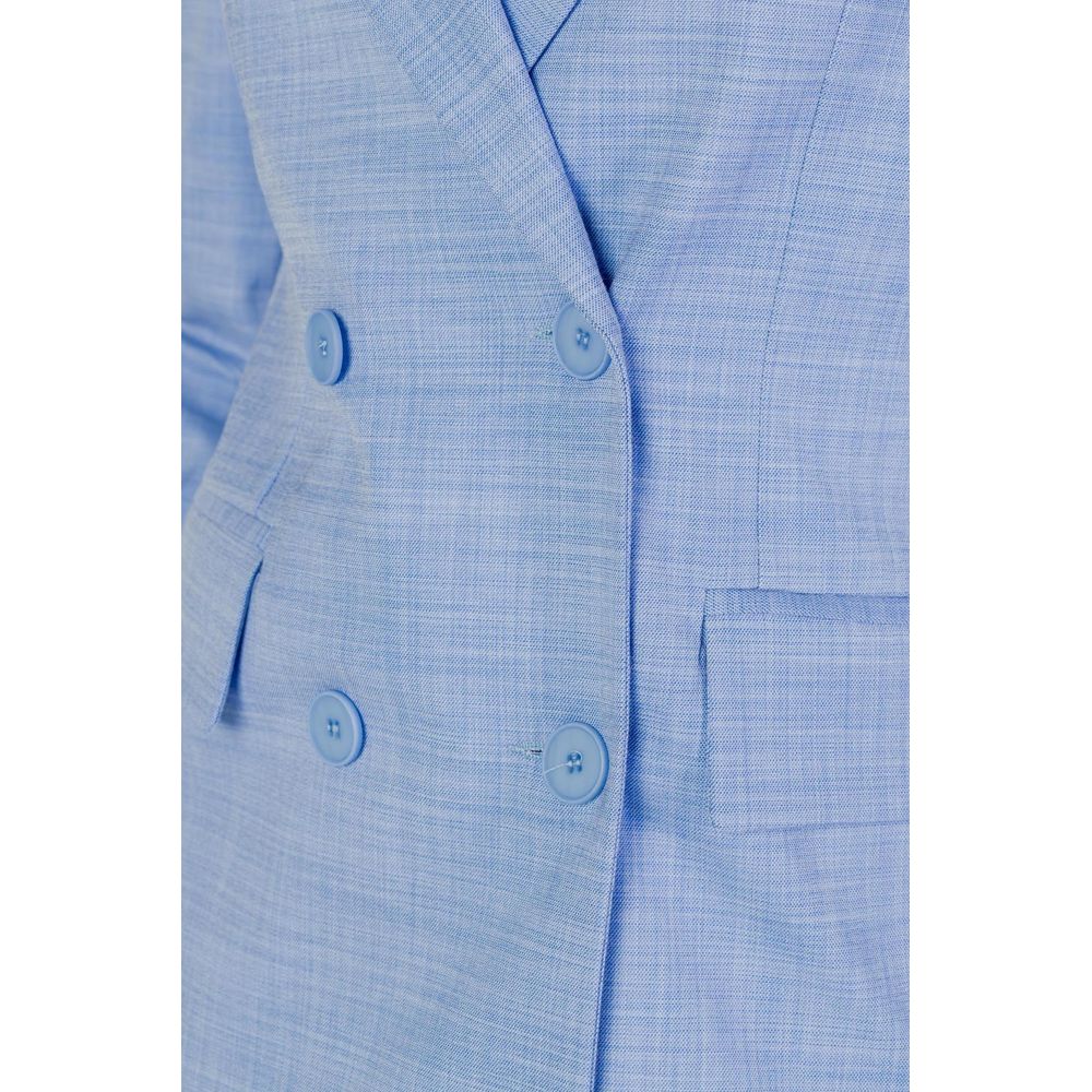 Blue Viscose Blazer - ventzia