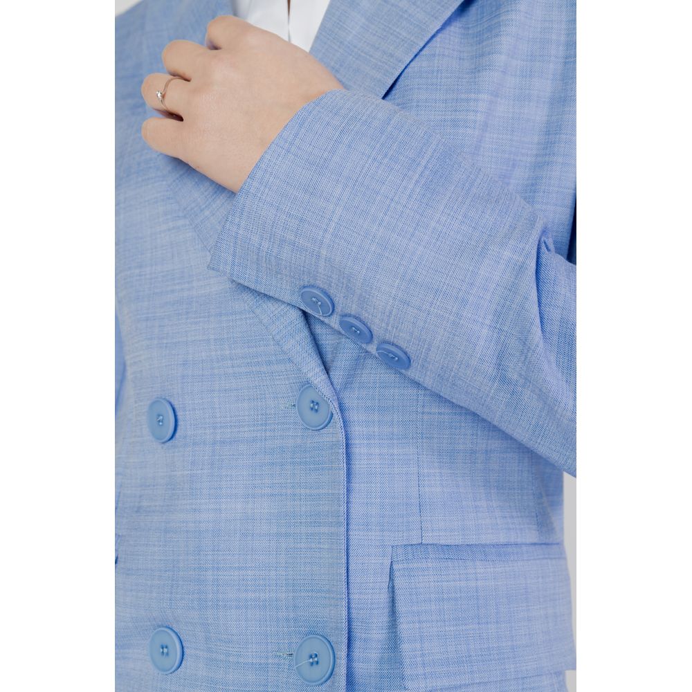 Blue Viscose Blazer - ventzia