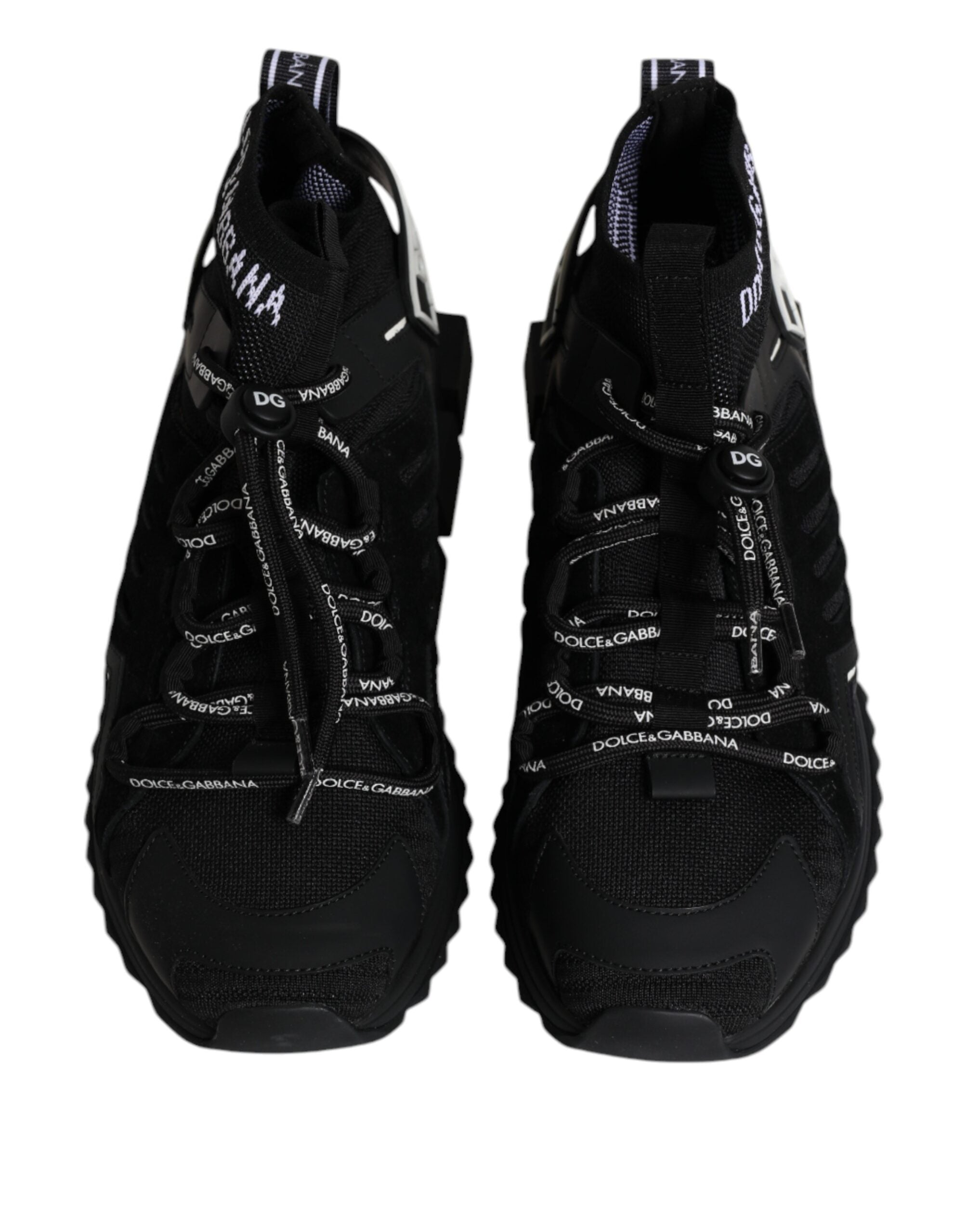 Black Sorrento Logo Men Sneakers Socks Shoes - ventzia