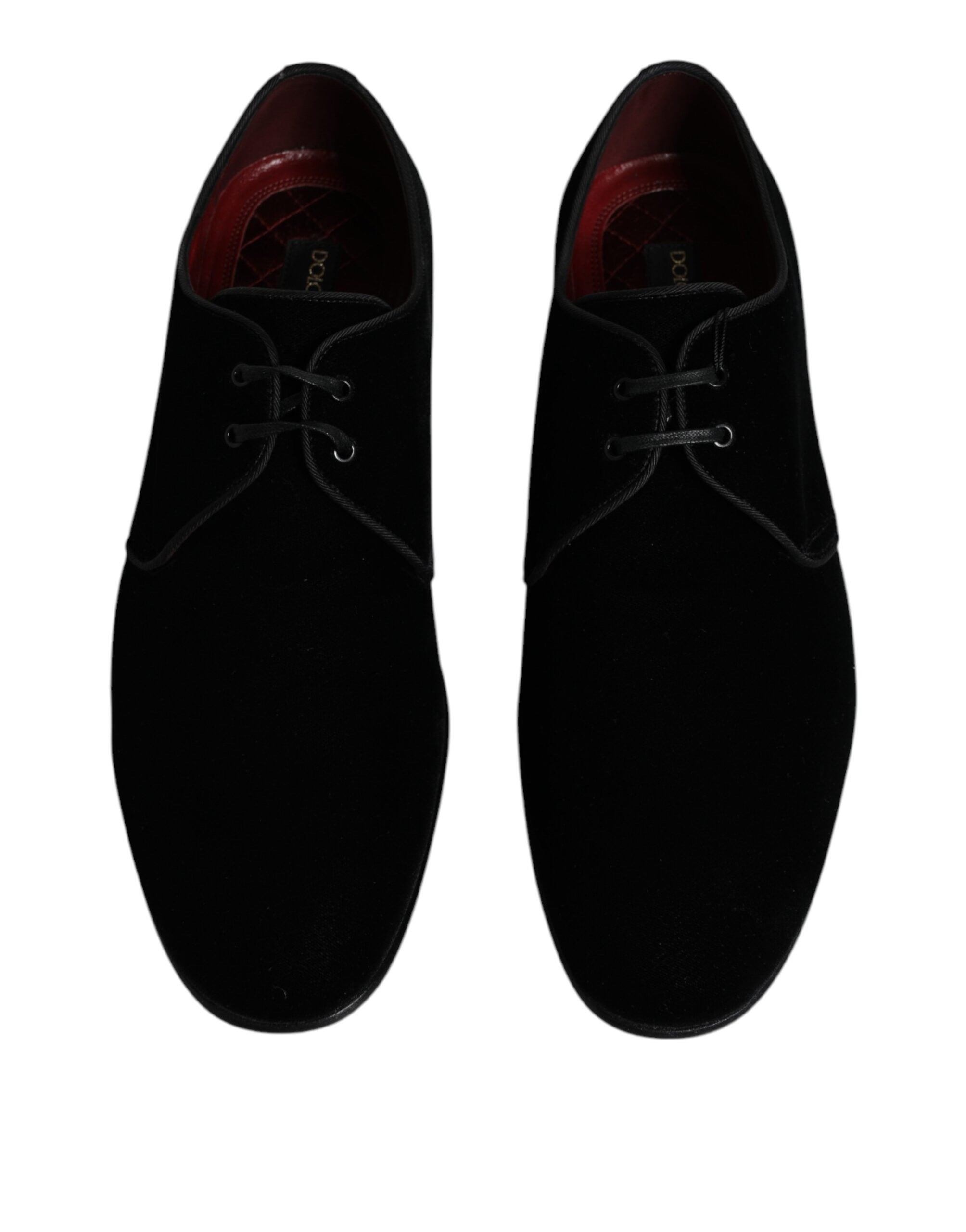 Black Velvet Leather Lace Up Derby Shoes - ventzia