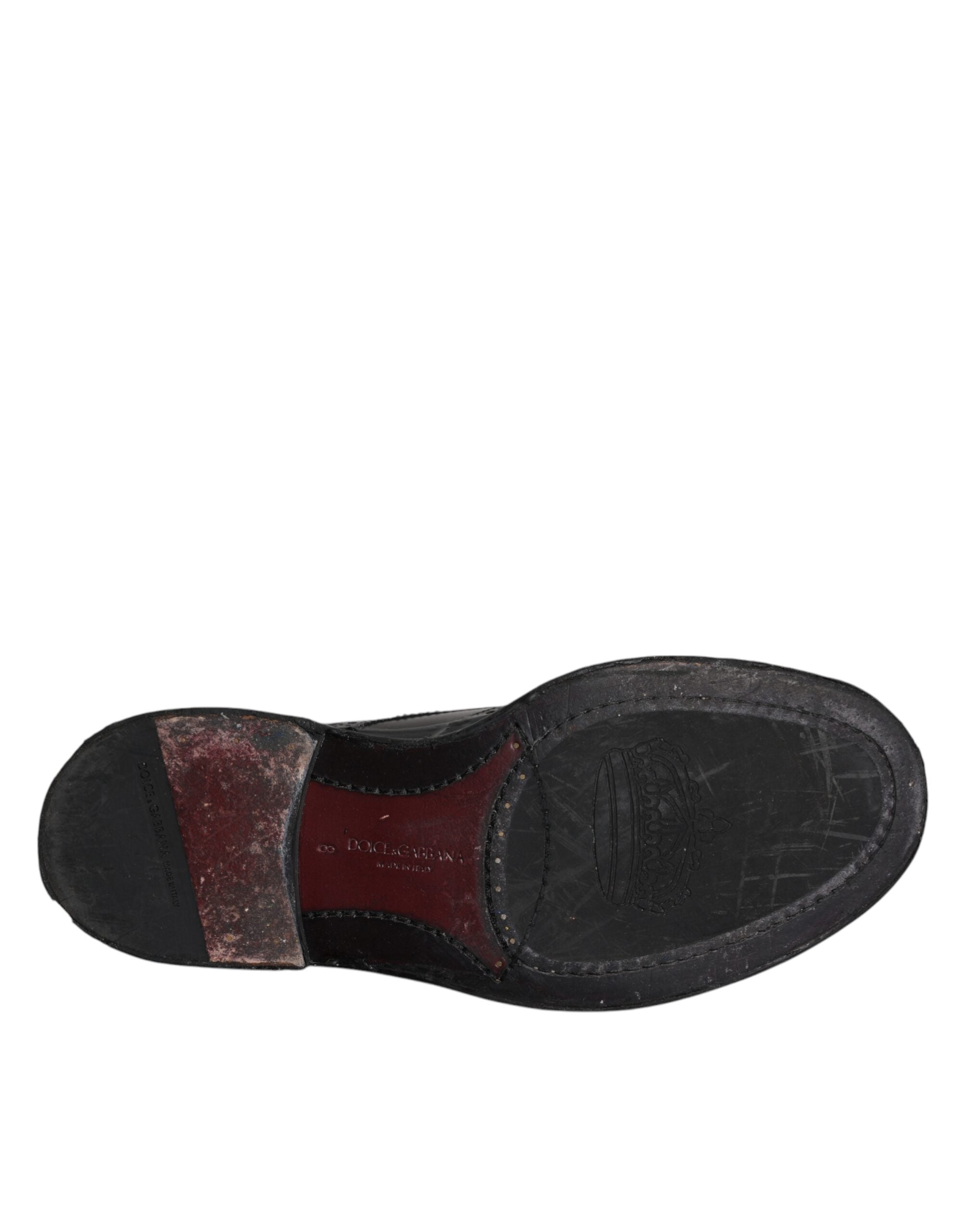 Black Leather Derby Wingtip Formal Shoes - ventzia