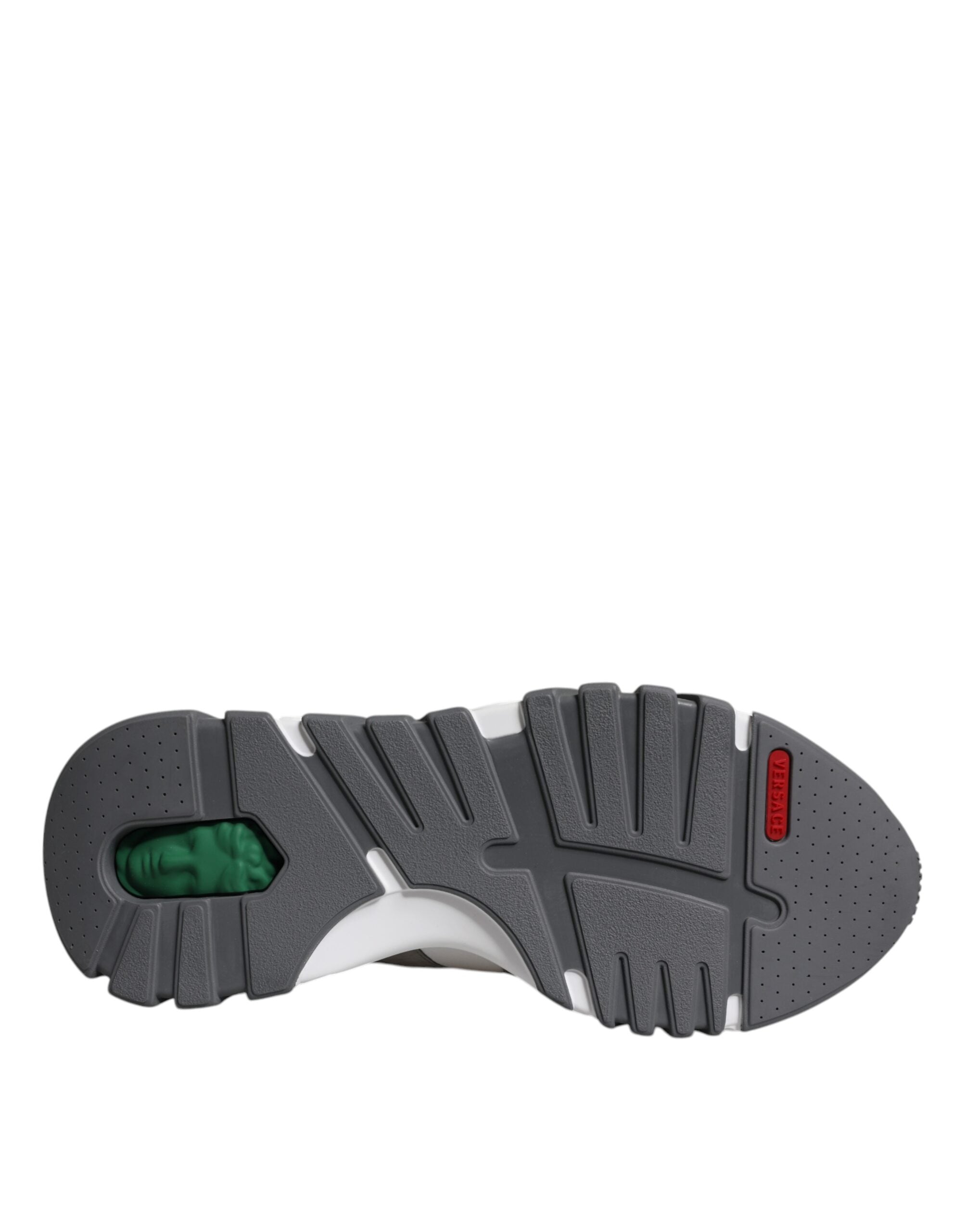 Grey Leather Neoprene Chunky Low Top Squalo Sneakers Shoes - ventzia