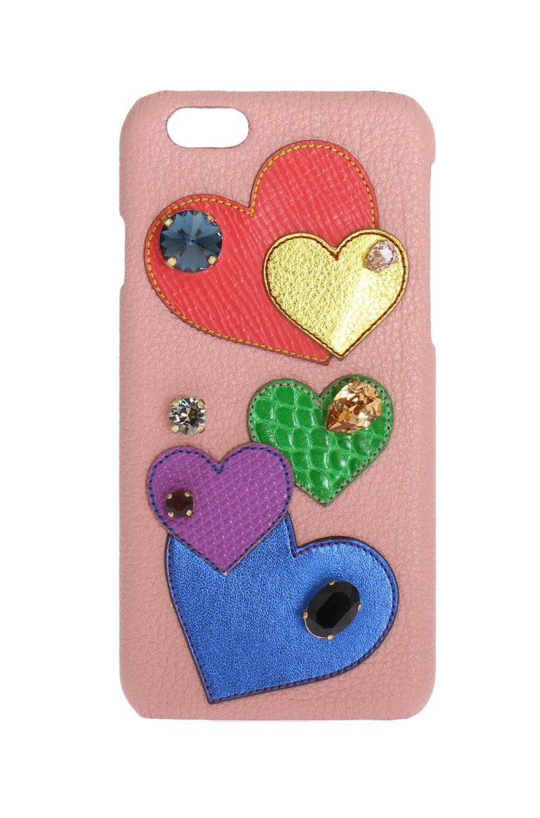 Chic Pink Leather Crystal iPhone Case - ventzia