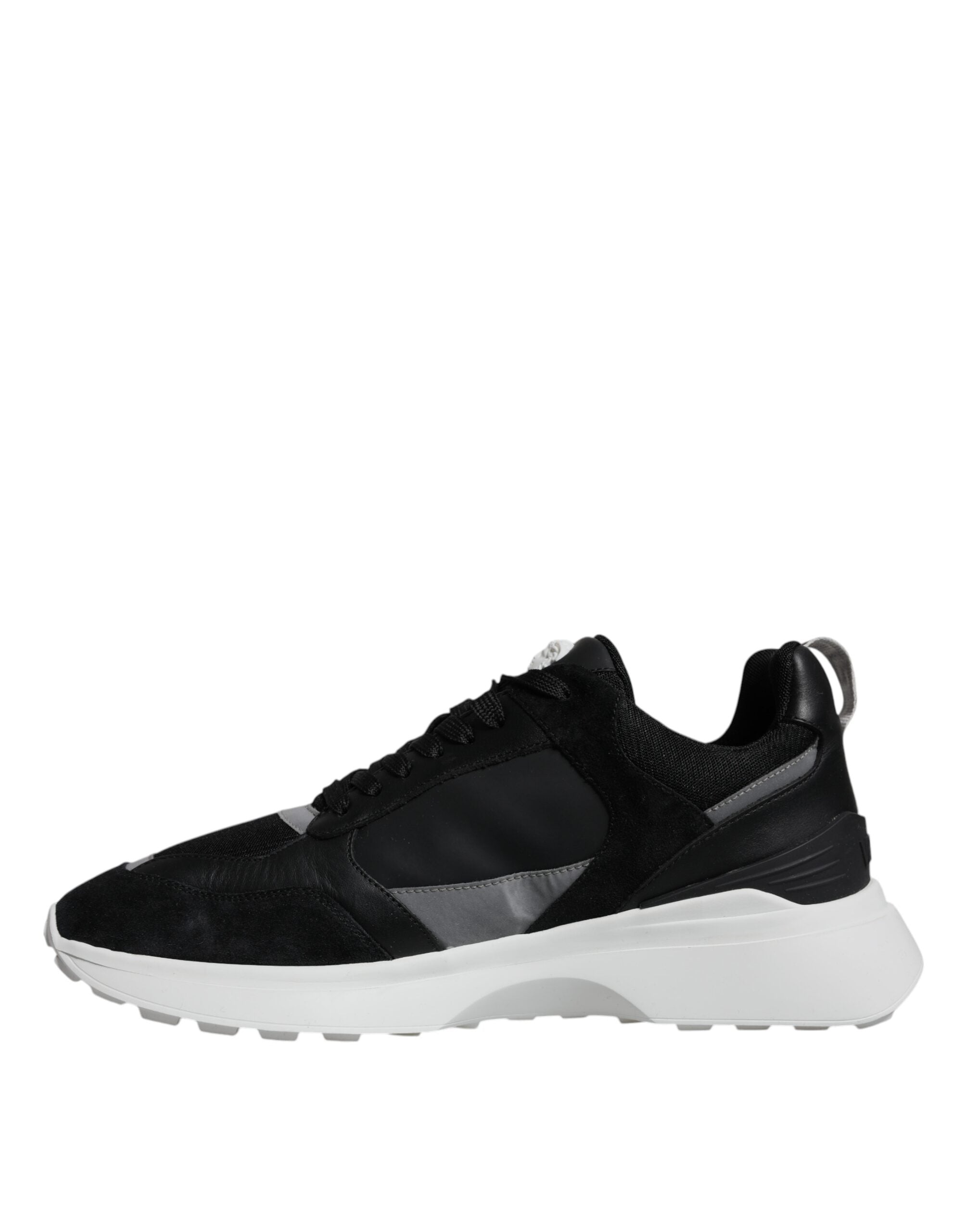 Black Canvas Quad Fabric Medusa Low Top Sneaker Shoes - ventzia