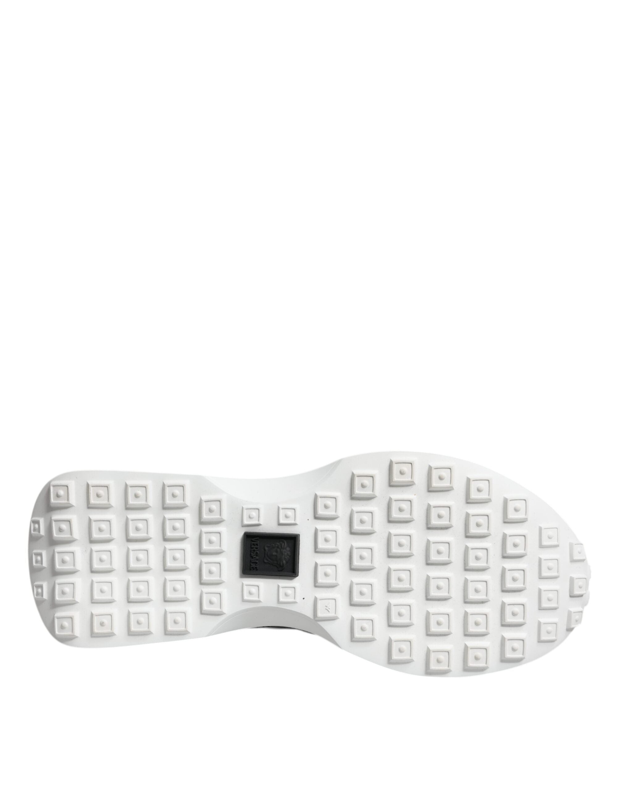 Black Canvas Quad Fabric Medusa Low Top Sneaker Shoes - ventzia