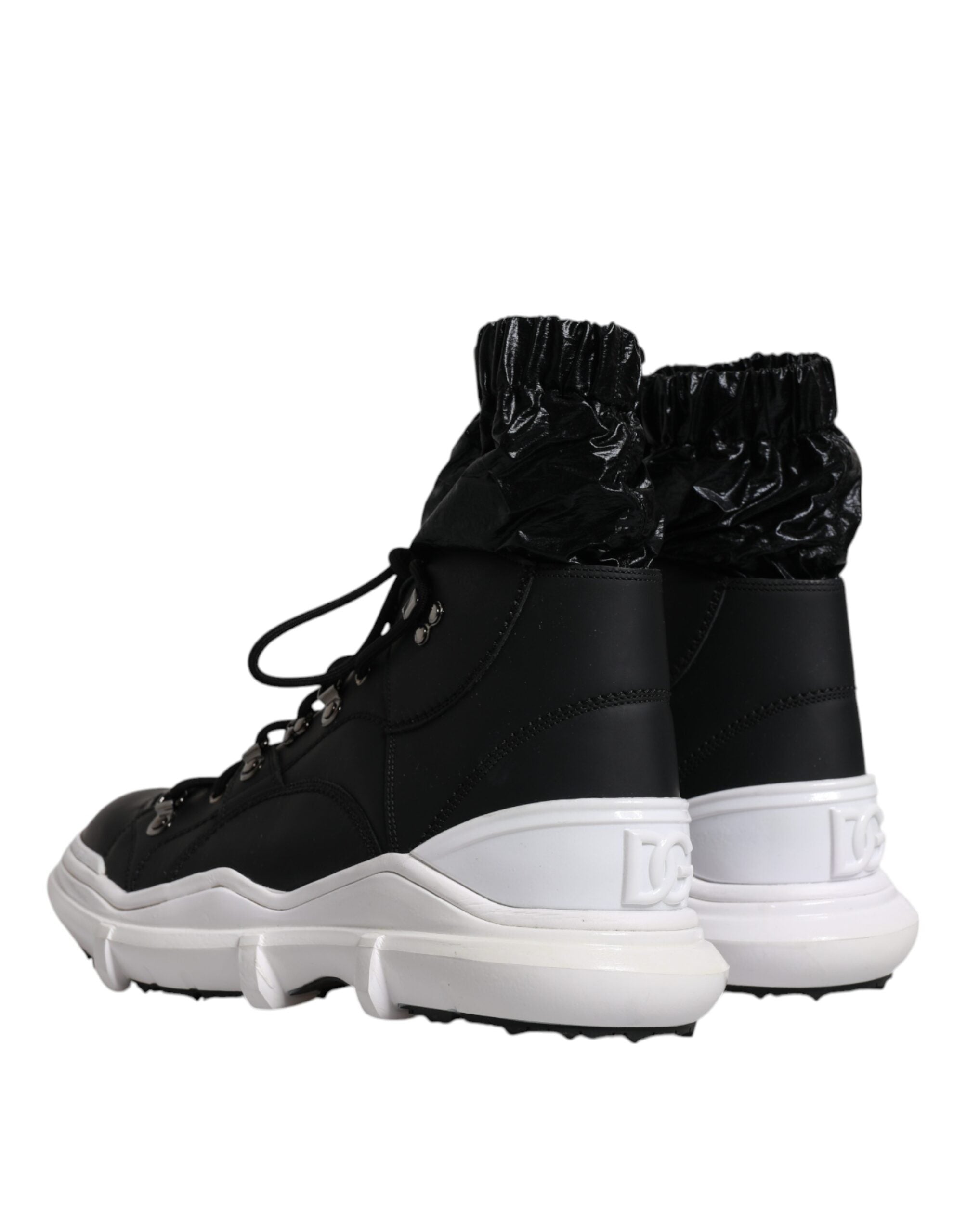 Black Nylon Galileo High Top Sneakers Shoes - ventzia