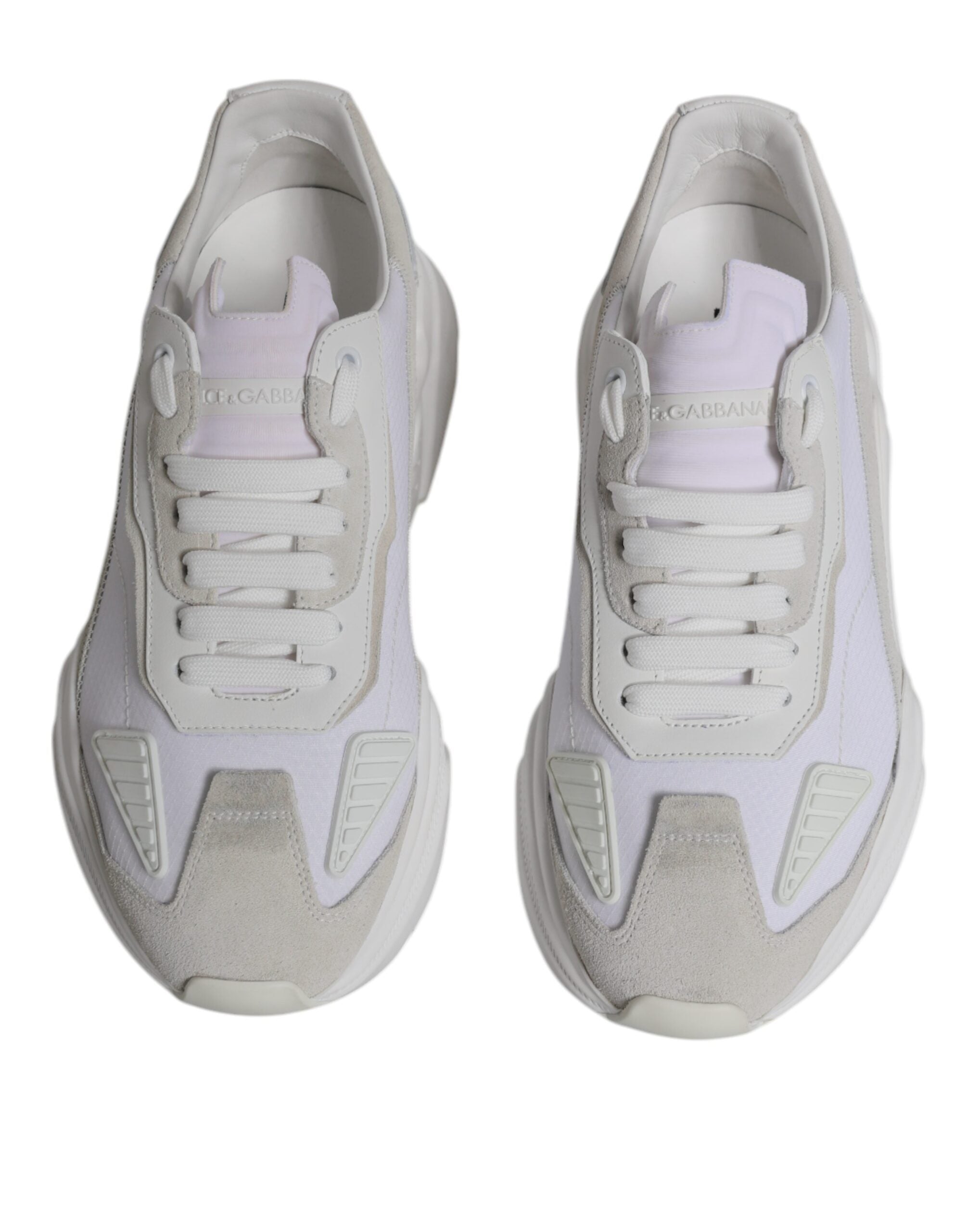 White Leather Daymaster Low Top Sneakers Shoes - ventzia