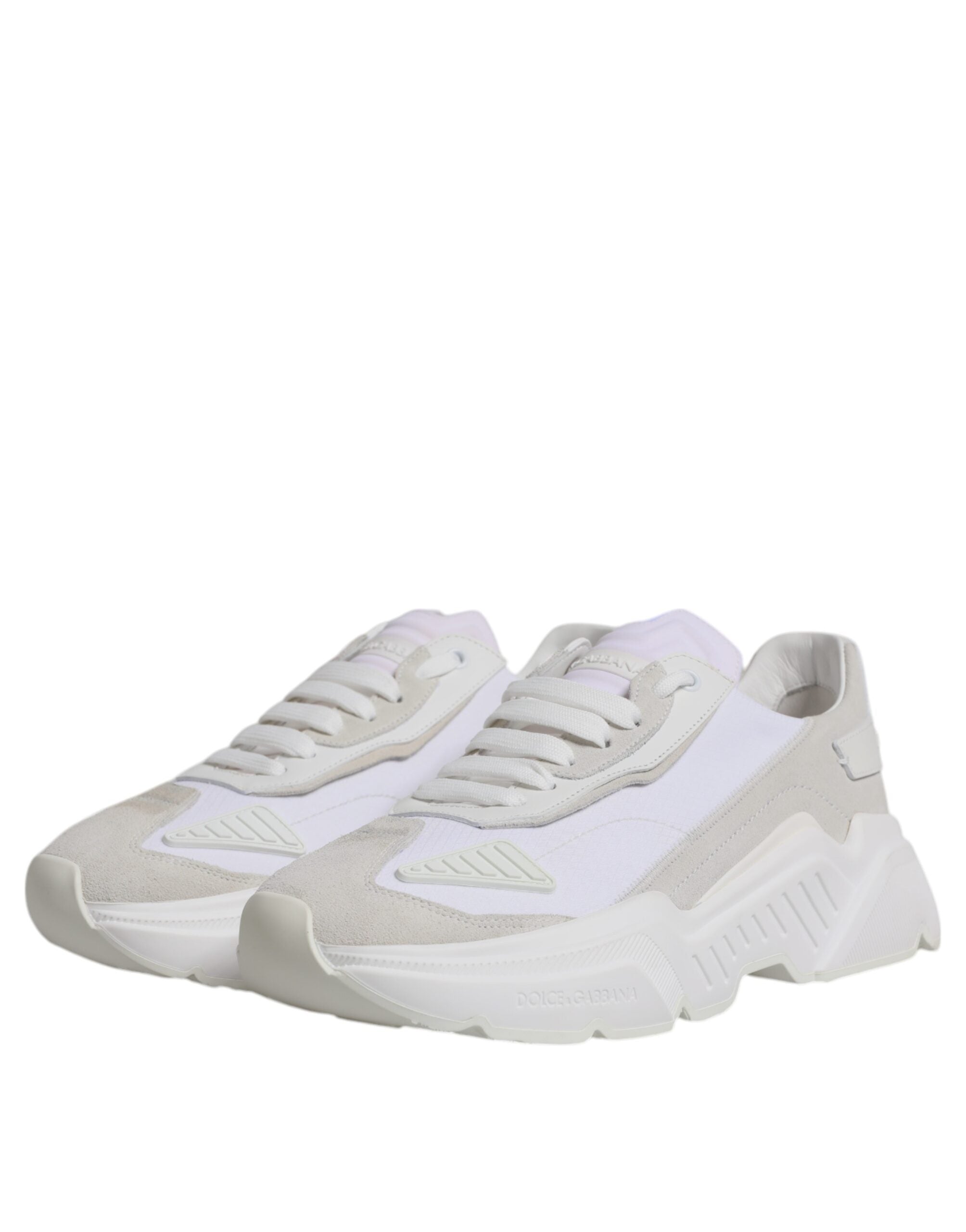 White Leather Daymaster Low Top Sneakers Shoes - ventzia