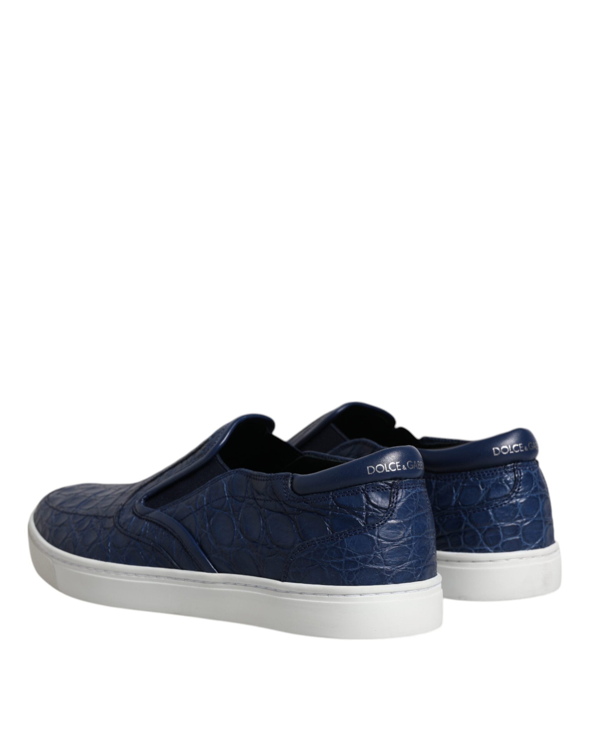 Blue Croc Exotic Leather Men Sneakers Shoes - ventzia