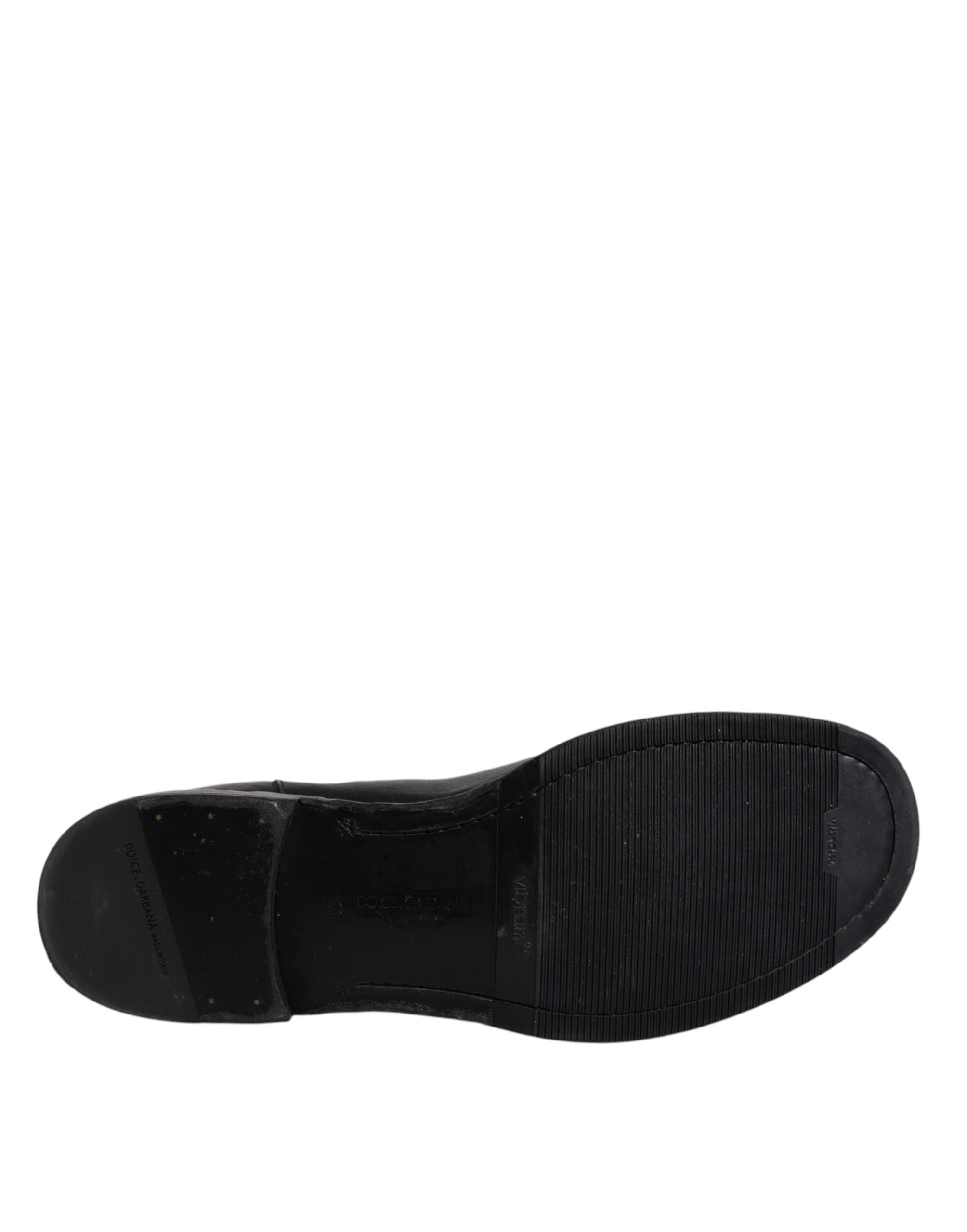 Black Horse Leather Mid Calf Boots Shoes - ventzia