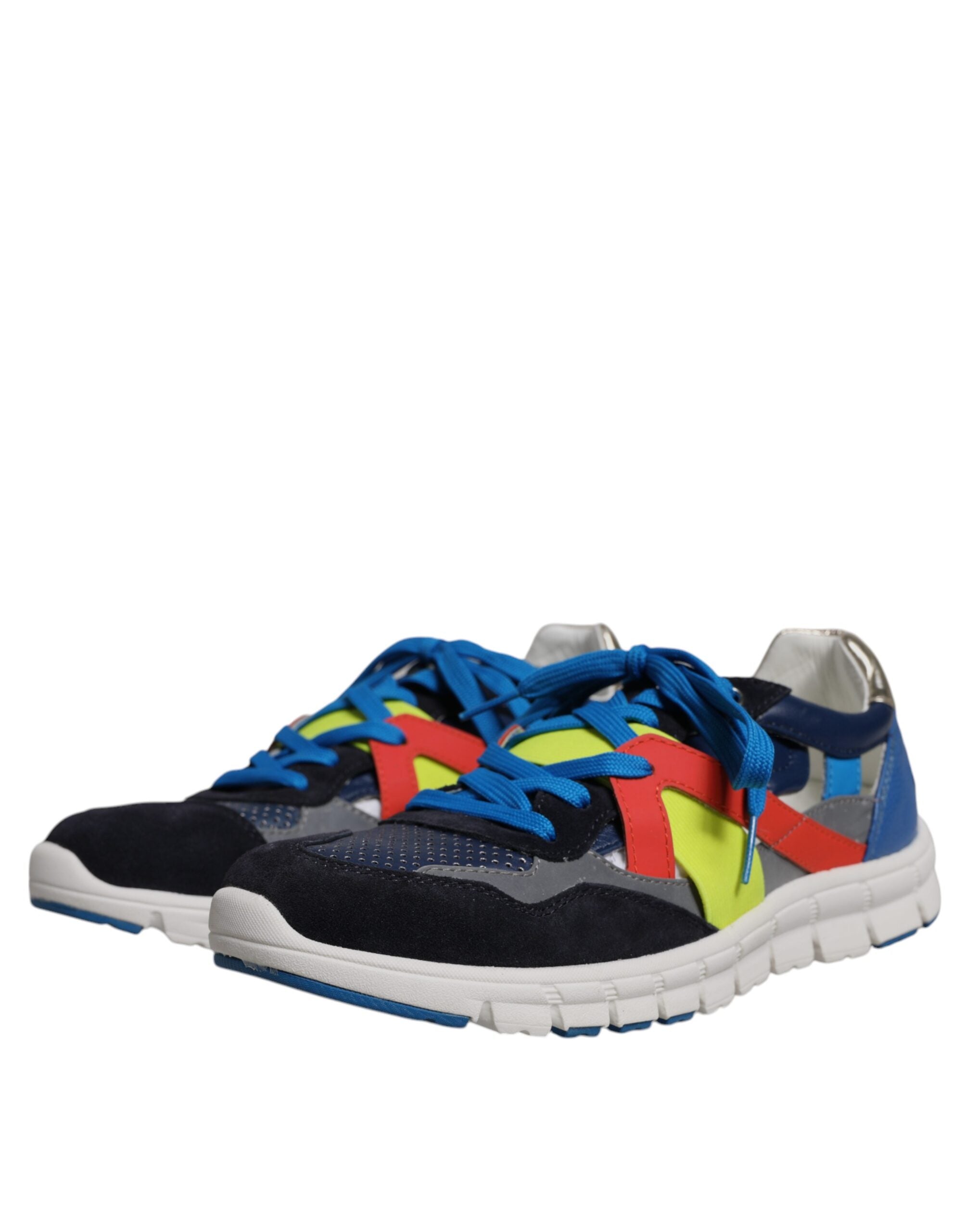 Multicolor Leather Suede Low Top Sneakers Shoes - ventzia