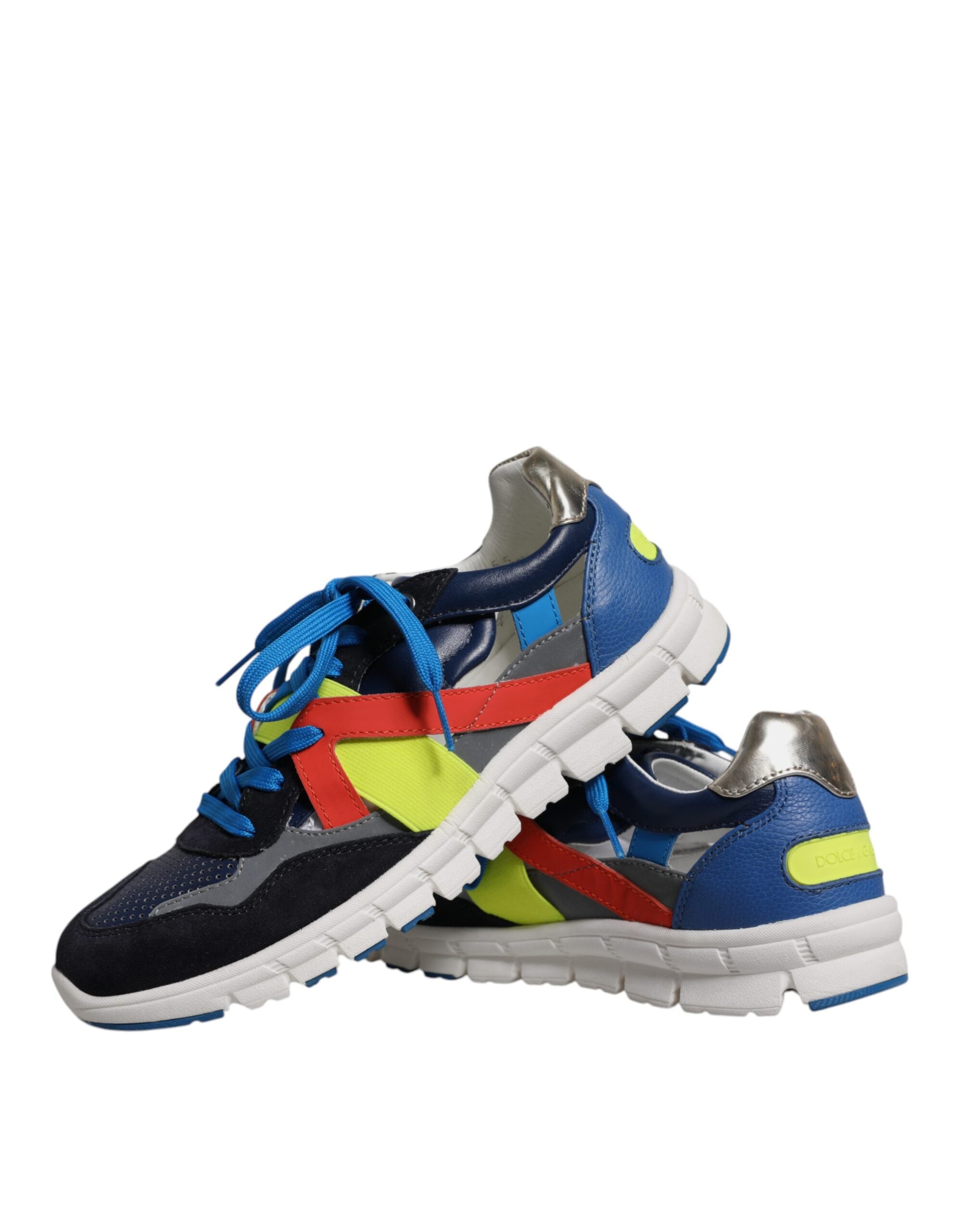 Multicolor Leather Suede Low Top Sneakers Shoes - ventzia