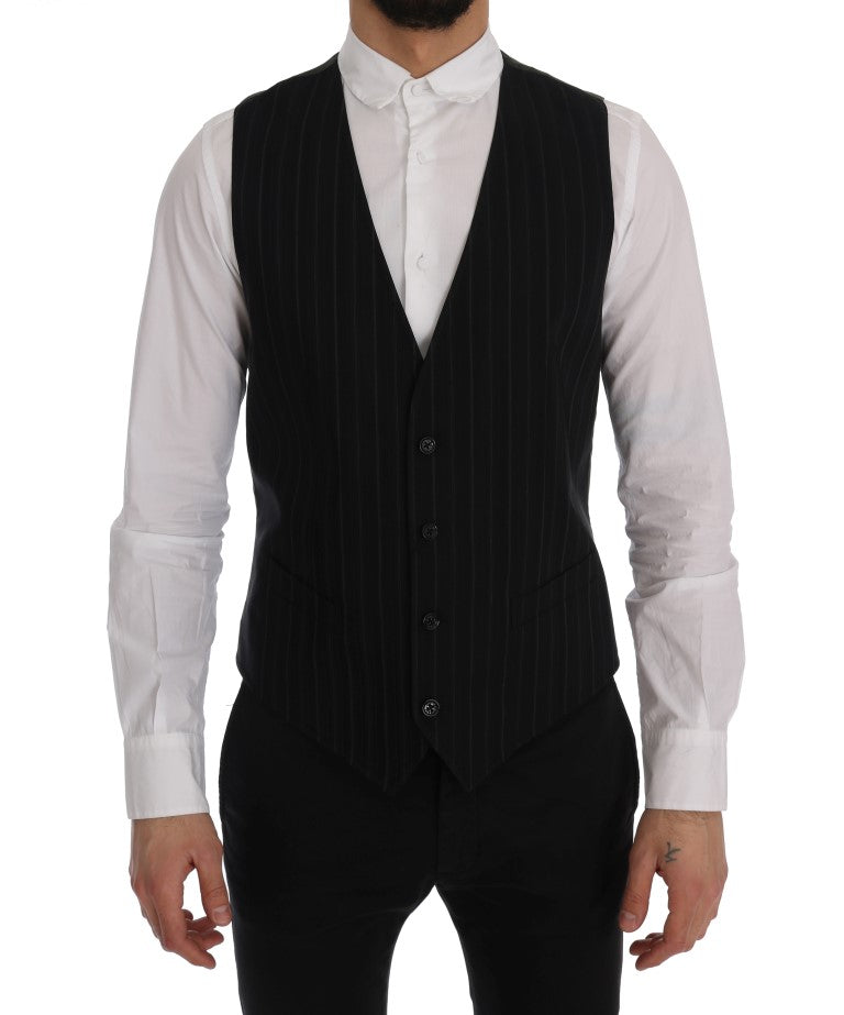Elegant Striped Vest Waistcoat - ventzia