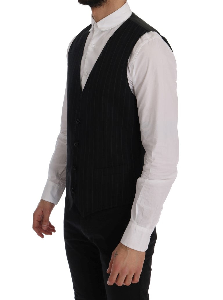 Elegant Striped Vest Waistcoat - ventzia