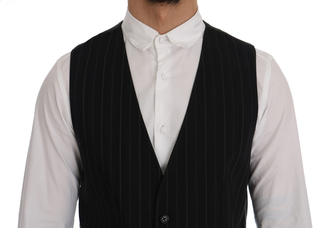 Elegant Striped Vest Waistcoat - ventzia