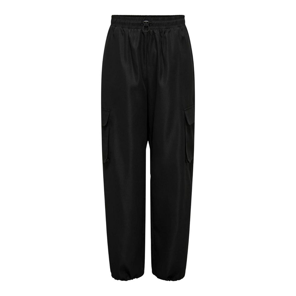 Black Cotton Cargo Pants - ventzia