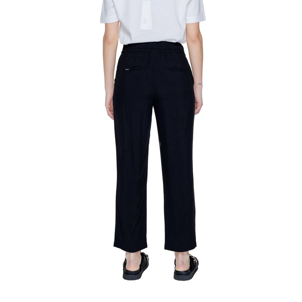 Black Viscose Casual Pants - ventzia