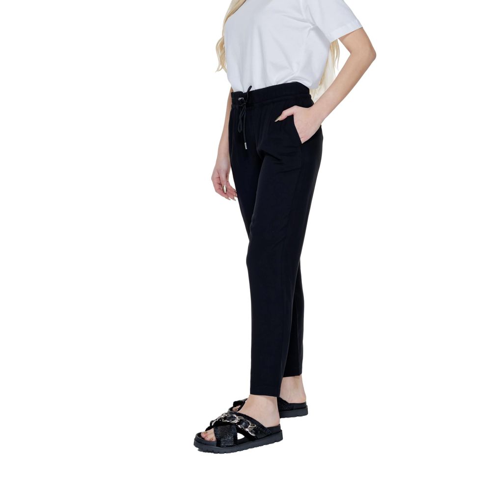 Black Viscose Casual Pants - ventzia