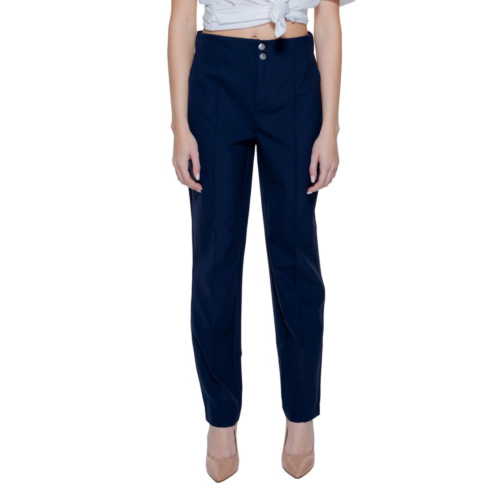 Blue Polyamide Casual Pants - ventzia