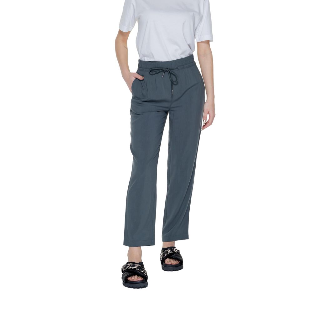 Green Viscose Casual Pants - ventzia