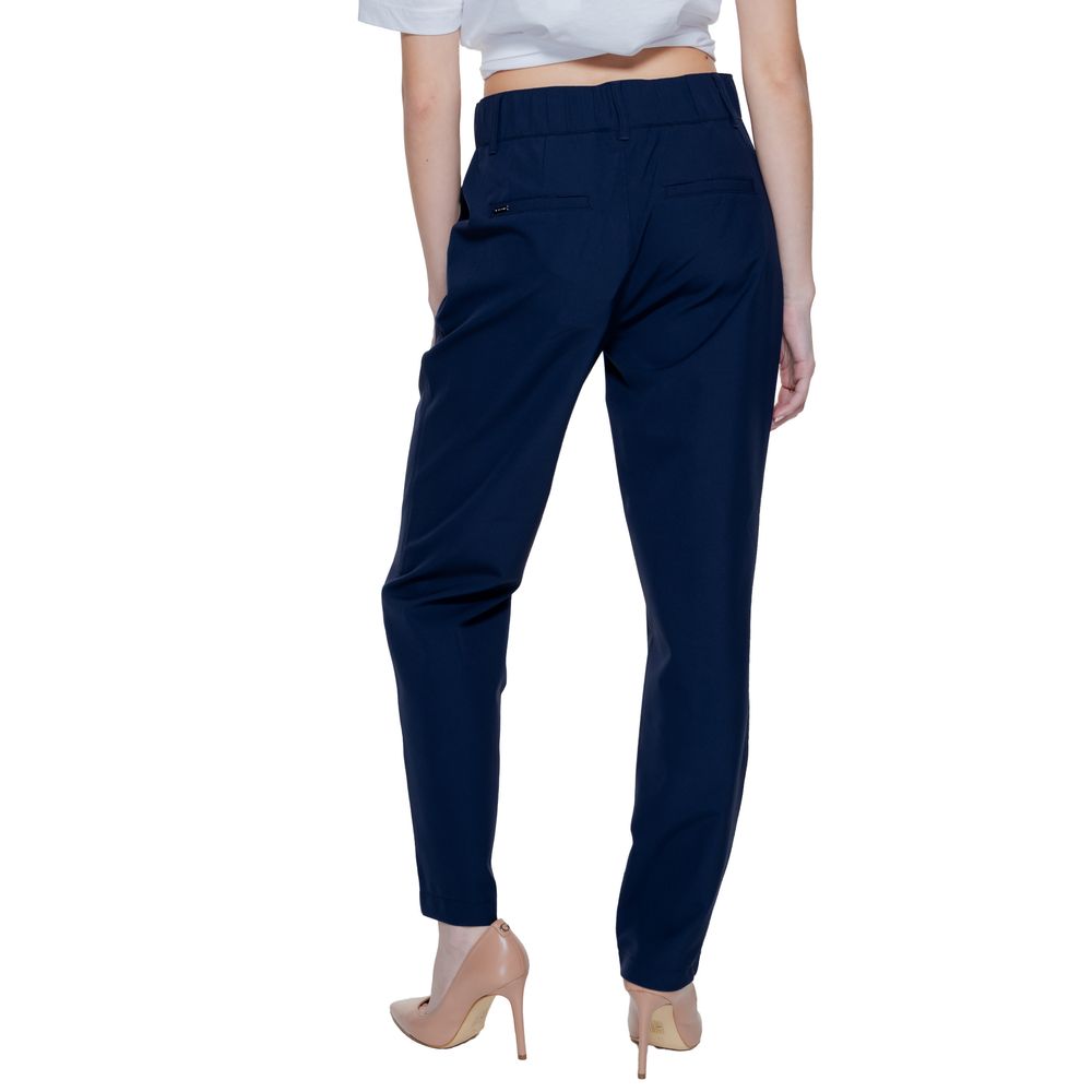 Blue Polyamide Casual Pants - ventzia