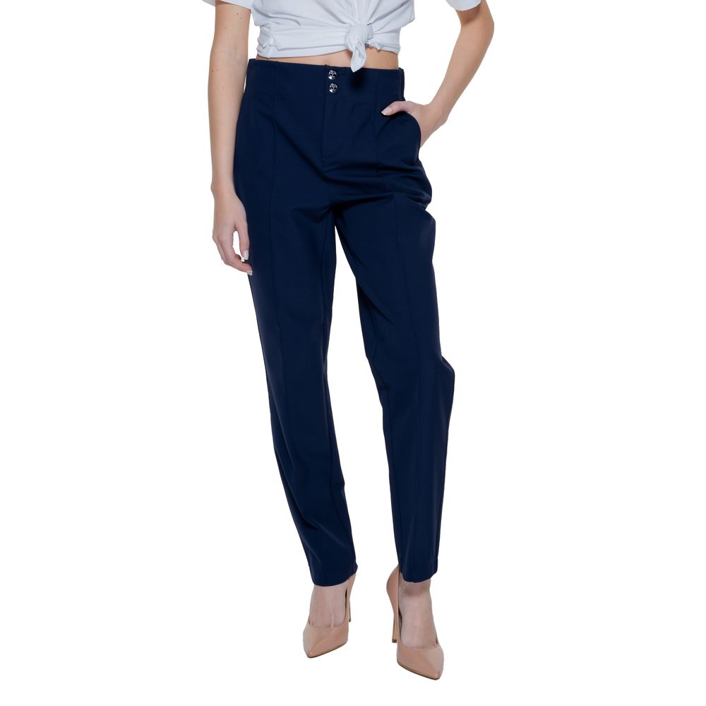 Blue Polyamide Casual Pants - ventzia