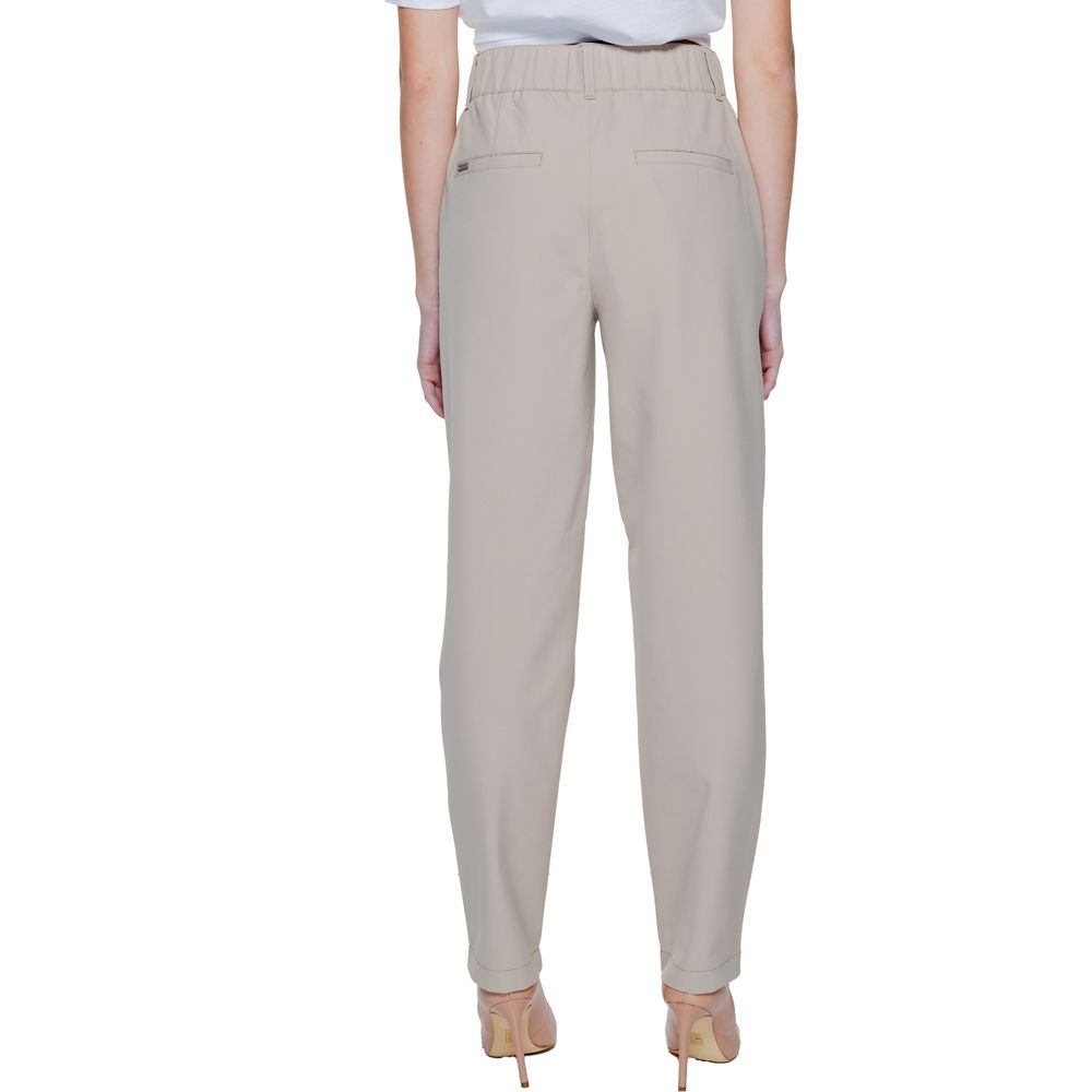 Beige Polyamide Cropped Pants - ventzia