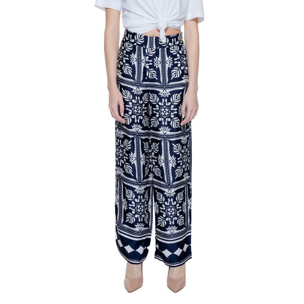 Blue Viscose Casual Pants - ventzia