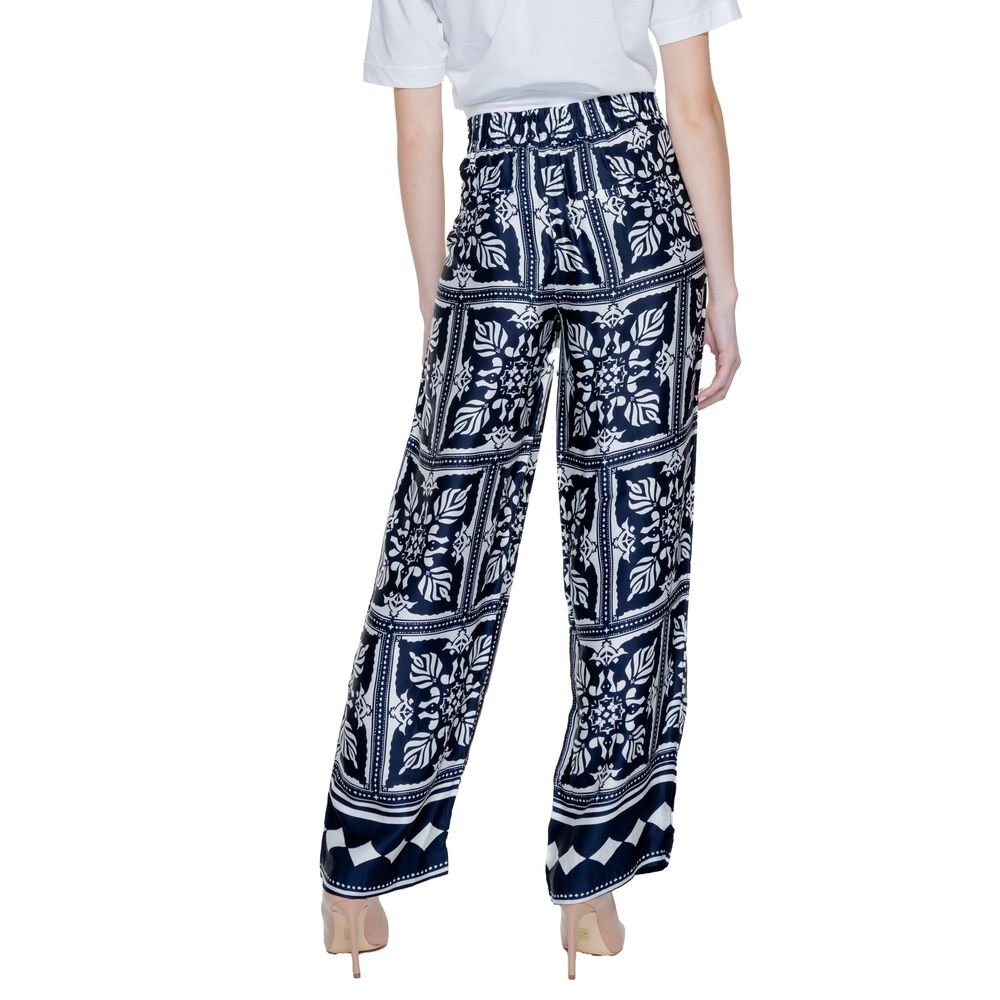 Blue Viscose Casual Pants - ventzia