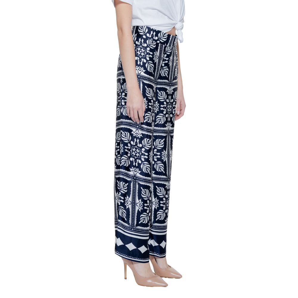 Blue Viscose Casual Pants - ventzia