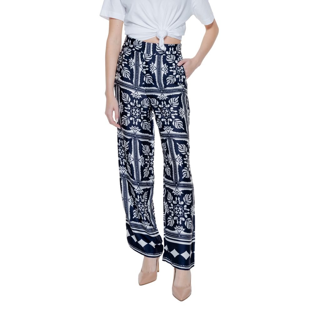 Blue Viscose Casual Pants - ventzia