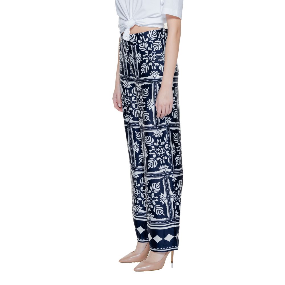 Blue Viscose Casual Pants - ventzia