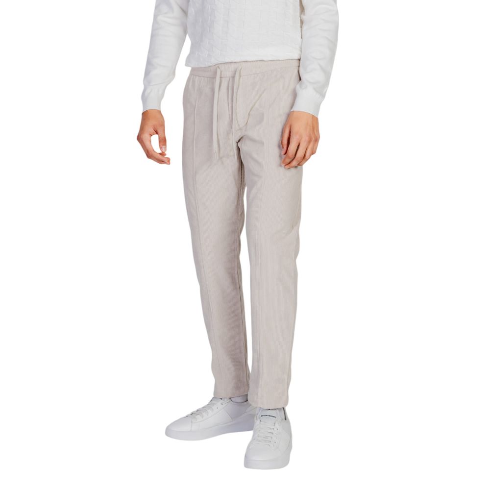 Beige Polyester Pant - ventzia
