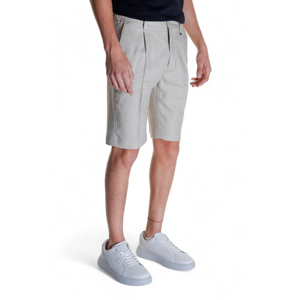 Beige Linen Bermuda Shorts