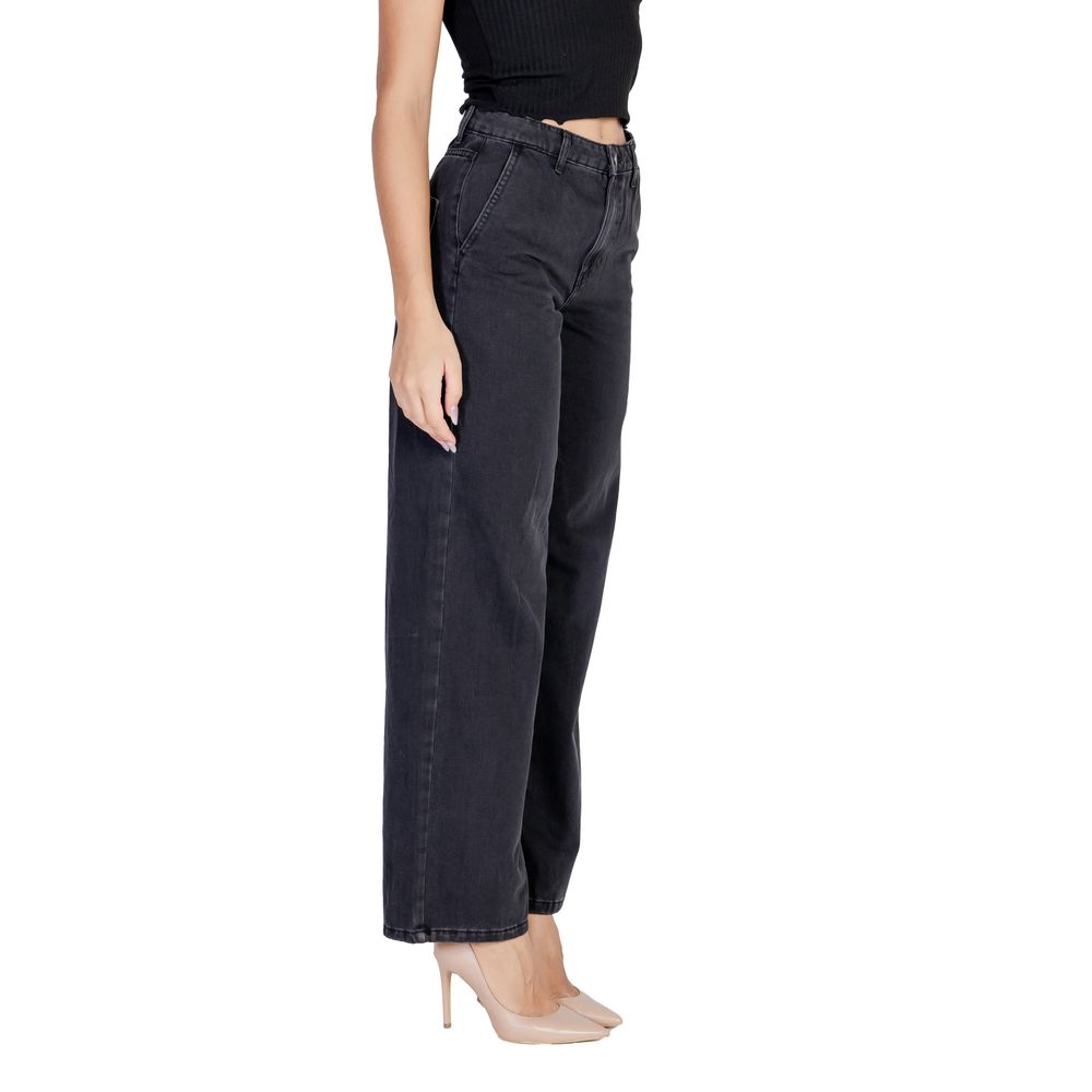 Black Cotton Relaxed Fit Jean - ventzia