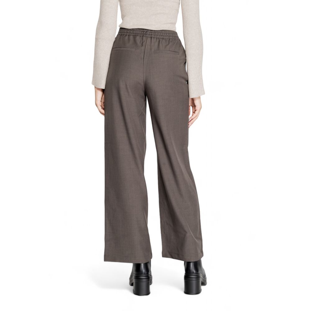Gray Polyester Casual Pants - ventzia
