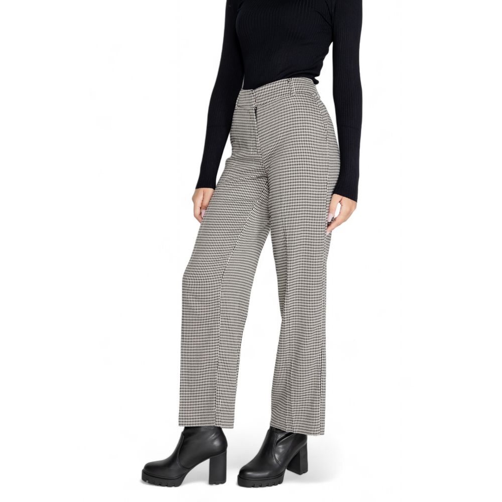 Black Polyester Flared Pants - ventzia