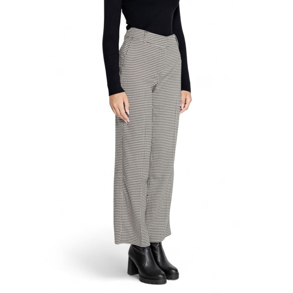 Black Polyester Flared Pants - ventzia